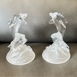 Cristal d’ Arques Set of Dolphins (2pc) made in France